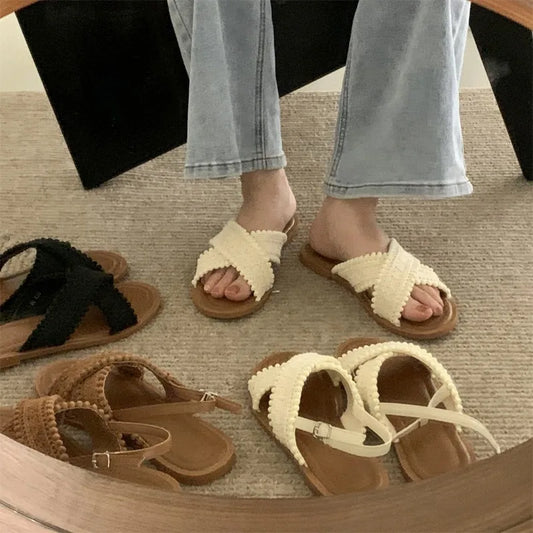 Rubie - 2024 Sommer Sandalen mit gekreuzten Bändern