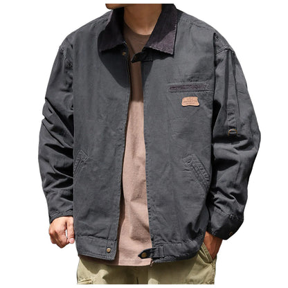 Wipase | Herren Canvas Jacke Vintage Stil Baumwolle Dick Warm