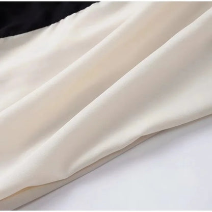 Heidi-Mode | Schwarz Weiß V-Ausschnitt Maxi Kleid Einfarbig Elegant Damen Bademode Cover-Up Mode Luxus Bademode Badeanzug Strandbekleidung