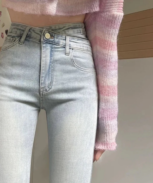 Heidi-Mode | Schmale, Enge Schlaghose mit Hoher Taille