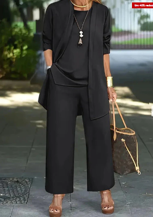 Heidi-Mode | Set aus Strickjacke, Pullover und Hose für Damen