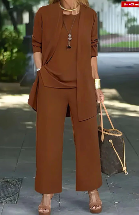 Heidi-Mode | Set aus Strickjacke, Pullover und Hose für Damen