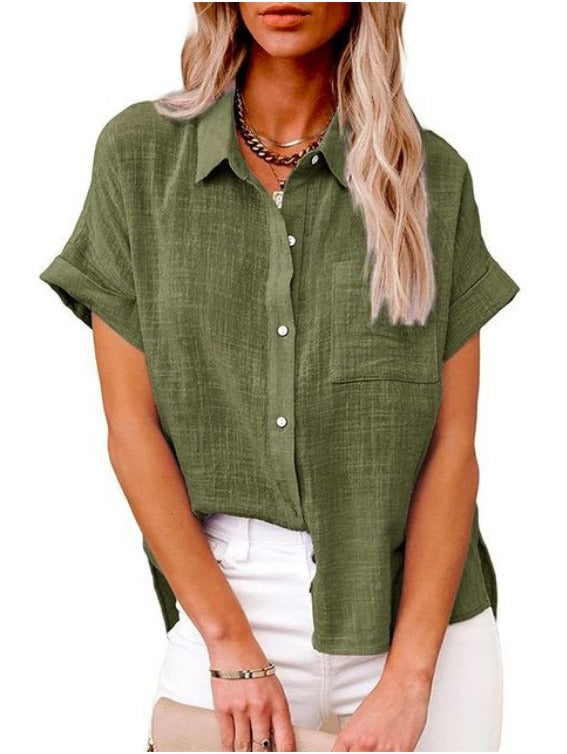 Janice - Legere Bluse aus Baumwolle und Leinen