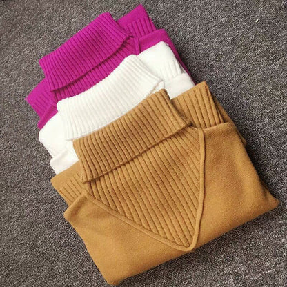 Eleganter Rollkragenpullover - V-Ausschnitt für Damen