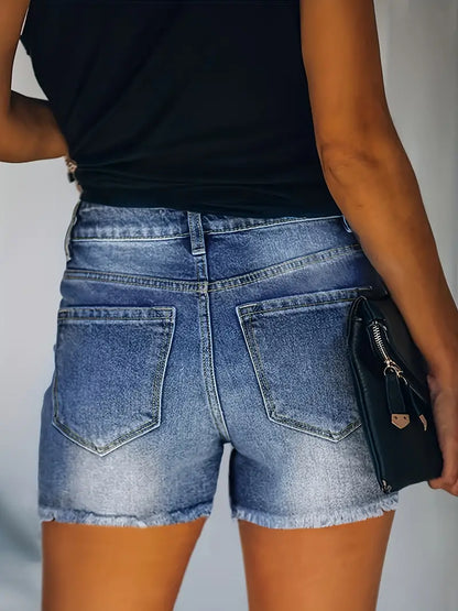 Ruby – gerippte jeansshorts für frühling/sommer