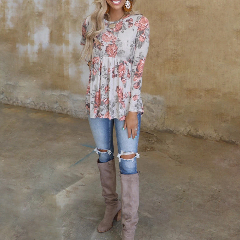 Rosalie - Langärmelige Bluse mit Blumendruck