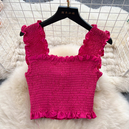 ABEGAIL - Ärmelloses plissiertes Trägertop und Rock-Set