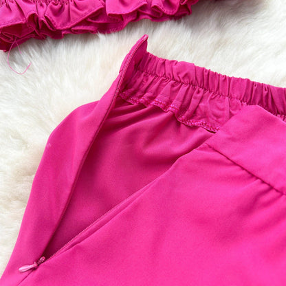 ABEGAIL - Ärmelloses plissiertes Trägertop und Rock-Set