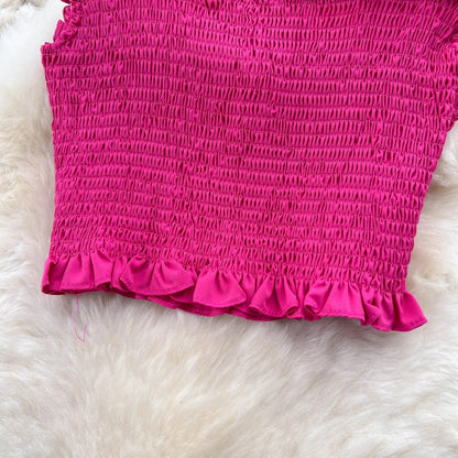 ABEGAIL - Ärmelloses plissiertes Trägertop und Rock-Set