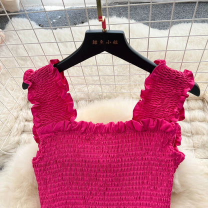 ABEGAIL - Ärmelloses plissiertes Trägertop und Rock-Set