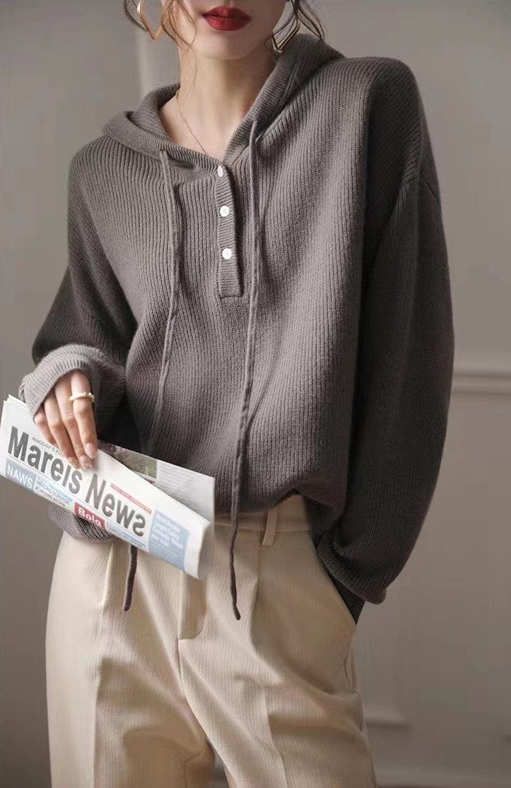 AIZEL - Lockerer Kapuzen-Kaschmirpullover