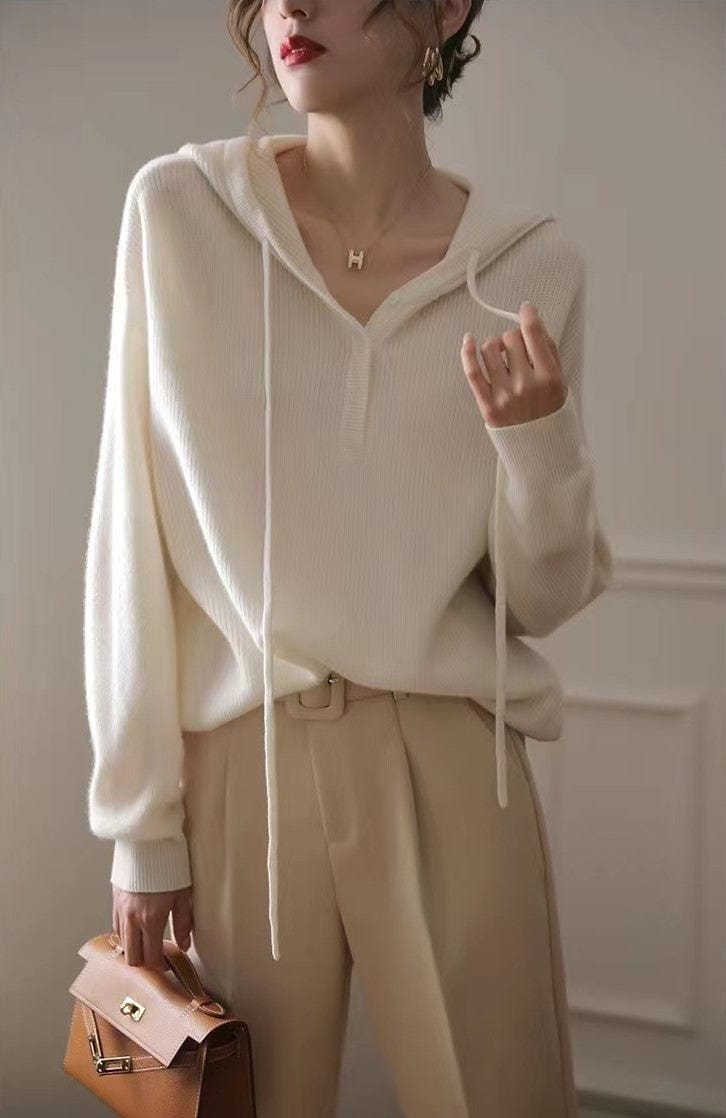 AIZEL - Lockerer Kapuzen-Kaschmirpullover