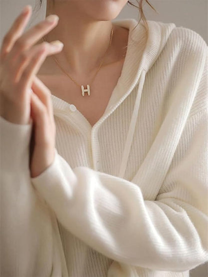 AIZEL - Lockerer Kapuzen-Kaschmirpullover