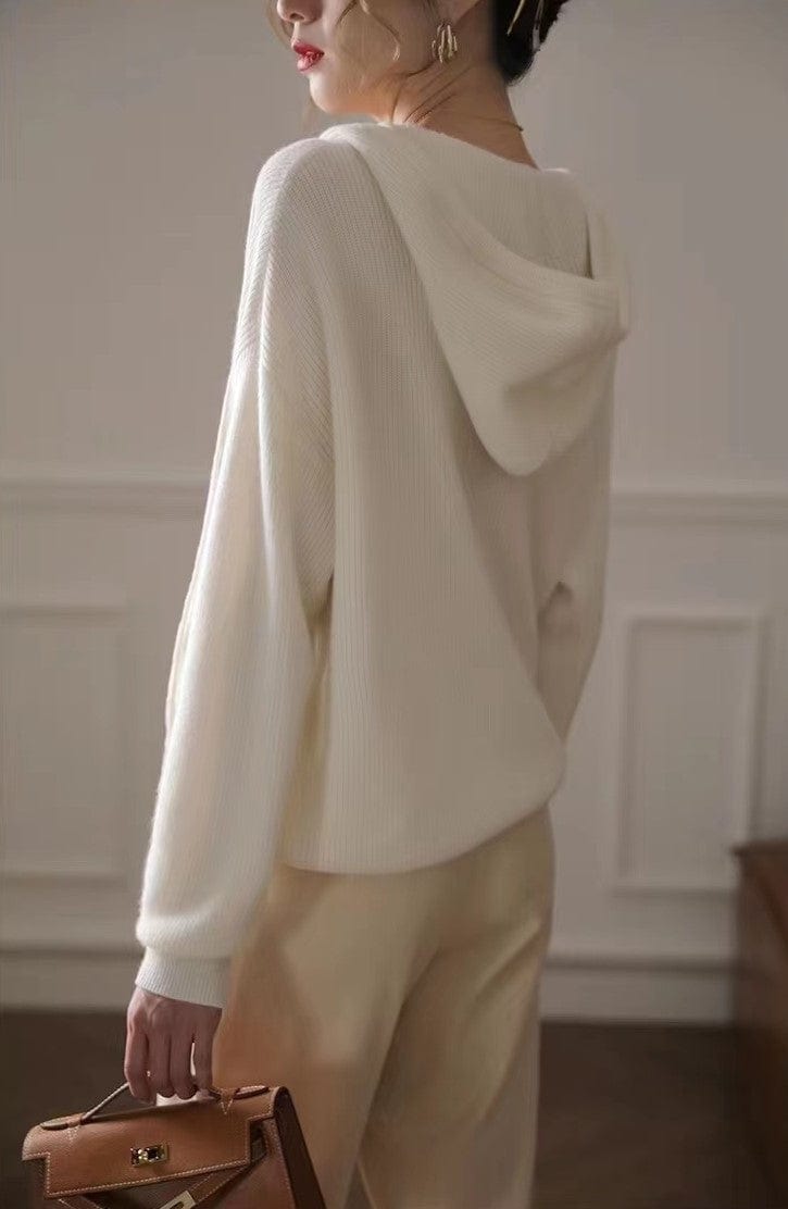 AIZEL - Lockerer Kapuzen-Kaschmirpullover