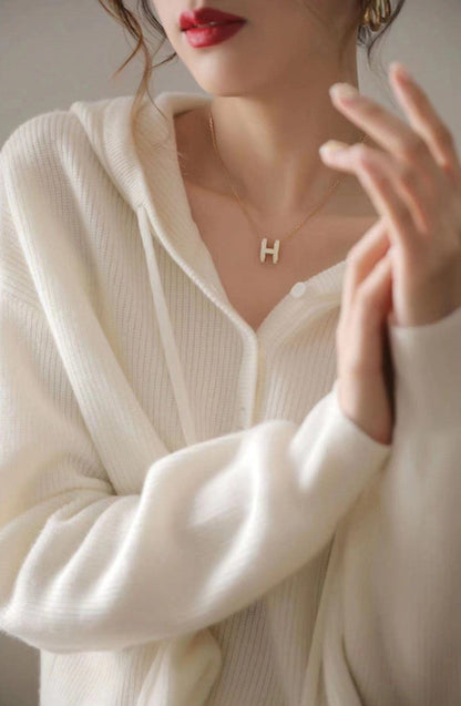 AIZEL - Lockerer Kapuzen-Kaschmirpullover