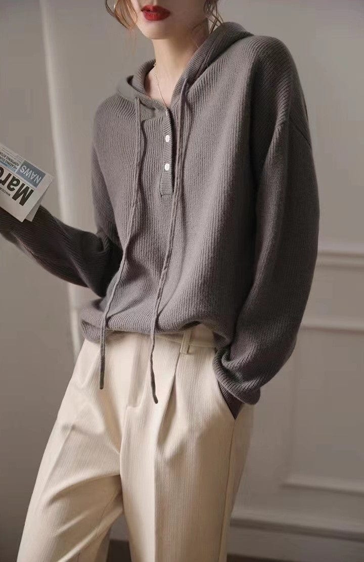 AIZEL - Lockerer Kapuzen-Kaschmirpullover