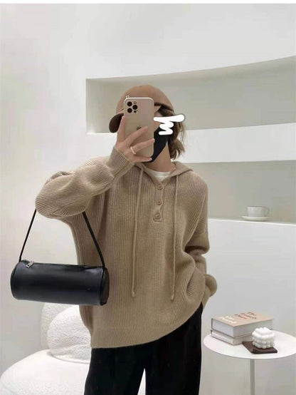 AIZEL - Lockerer Kapuzen-Kaschmirpullover