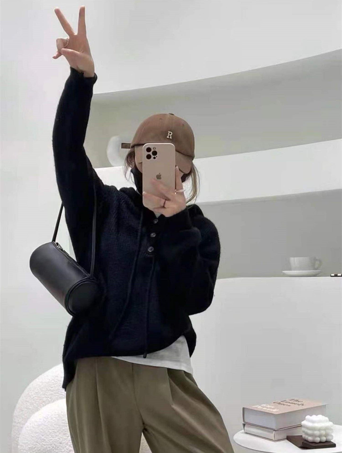 AIZEL - Lockerer Kapuzen-Kaschmirpullover