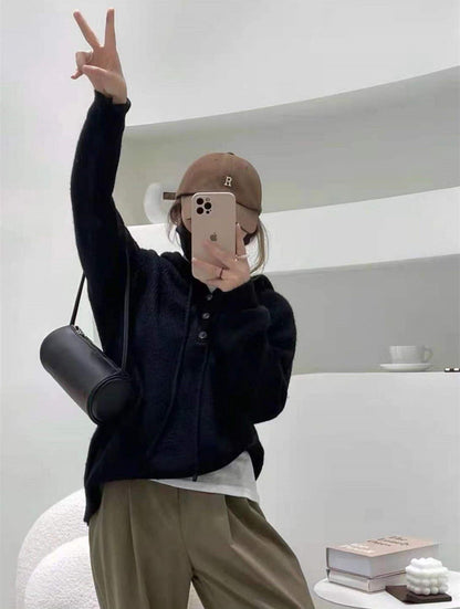 AIZEL - Lockerer Kapuzen-Kaschmirpullover