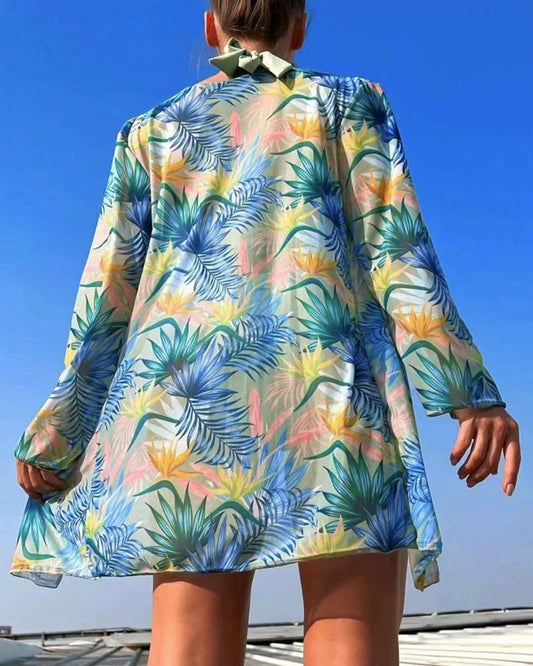 Heidi-Mode | Sexy Bedrucktes Bikini-Set mit Überwurf