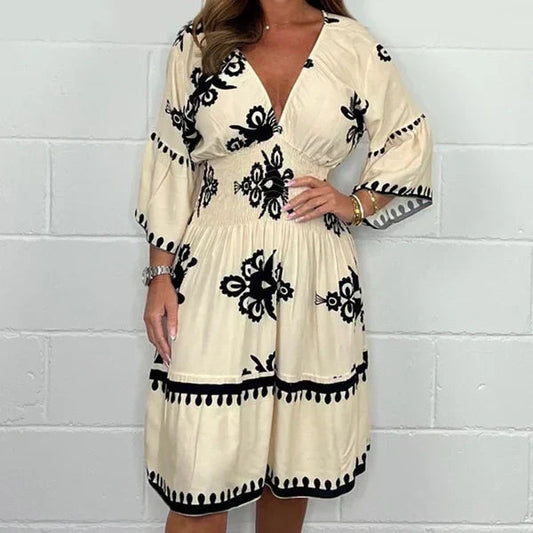 Jenna | V-Ausschnitt Sommerkleid