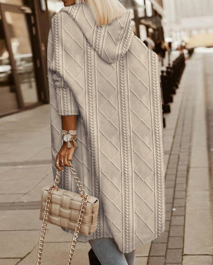 Salida - Stilvoller Langer Strickjacke mit Kapuze