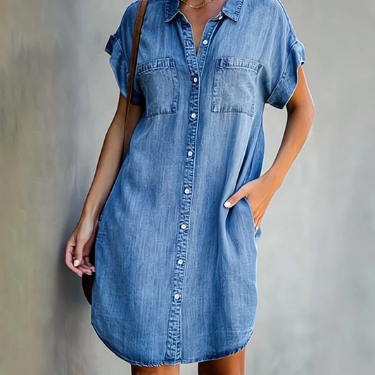 Natalie™ | Stilvolles Denim-Kleid