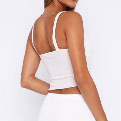 Alma - Kurzes Top mit Trägern und Raffungen