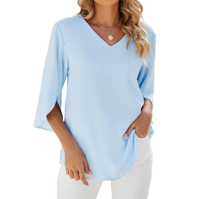 Zoe - Bluse mit V-Ausschnitt