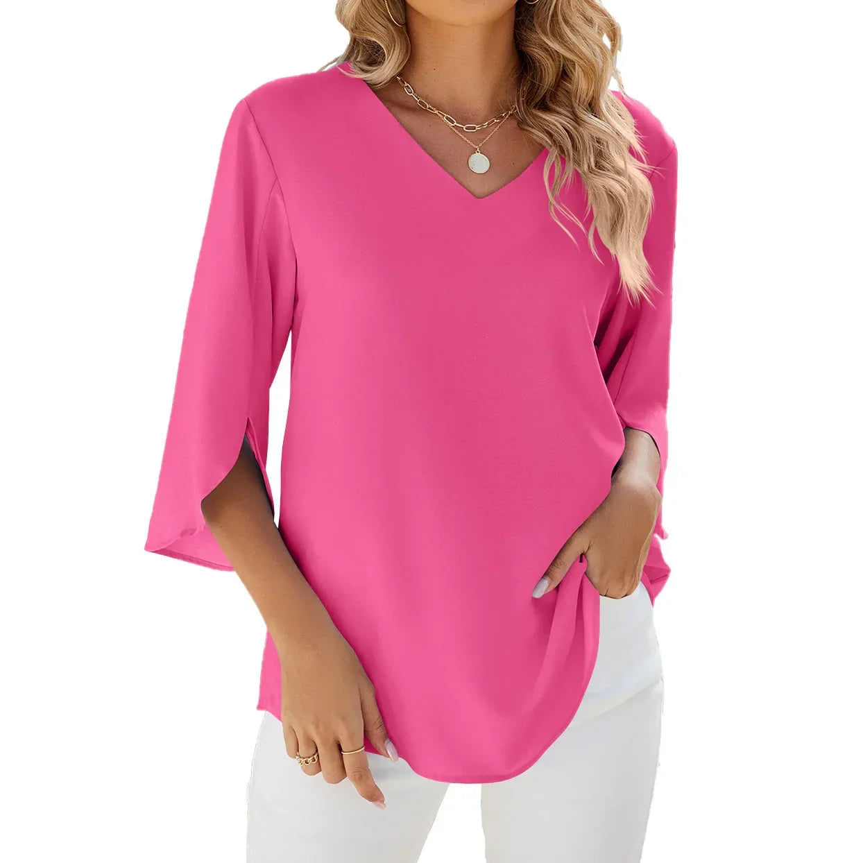 Zoe - Bluse mit V-Ausschnitt