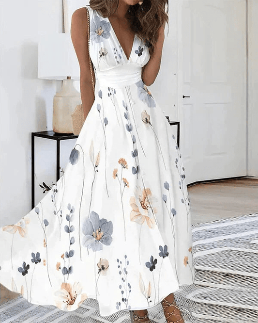 Romy Floral V-Ausschnitt Kleid