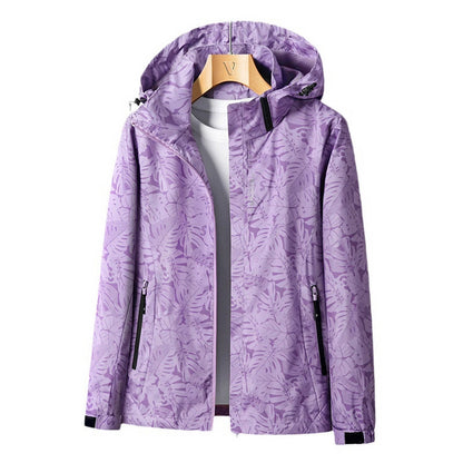 Sanne Bedruckte Outdoor-Jacke mit Kapuze