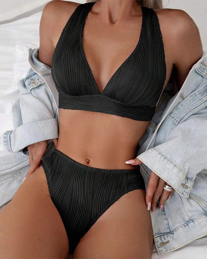 Heidi-Mode | Schlichtes, Sexy Bikini Mit Tiefem V-Ausschnitt