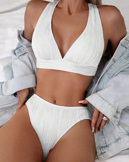 Heidi-Mode | Schlichtes, Sexy Bikini Mit Tiefem V-Ausschnitt