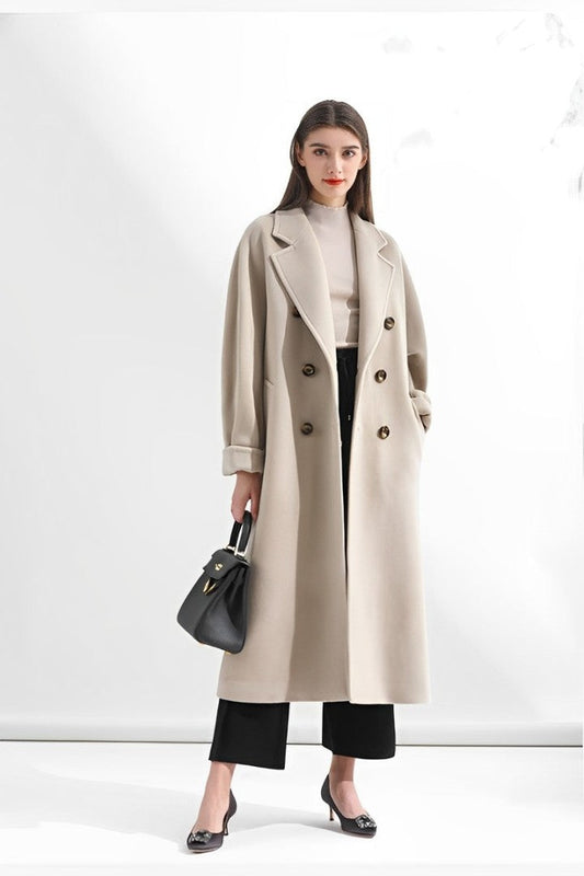 Alva - Mittellanger Mantel aus Baumwoll-Woll-Mischung