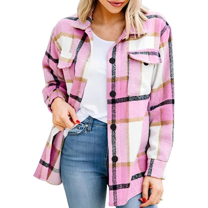 Rosaleen - Flanelljacke mit Karoknöpfen