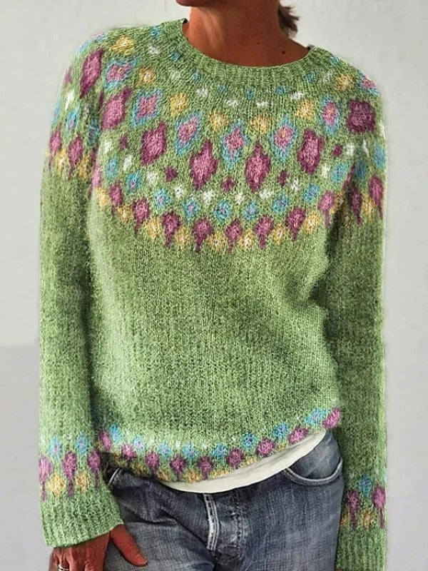 Devyn - Rundhalspullover mit Geometrischem Design