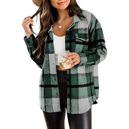 Rosaleen - Flanelljacke mit Karoknöpfen