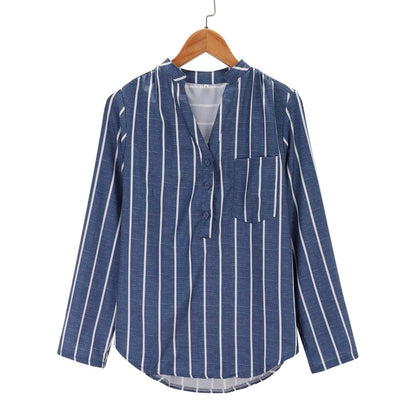 RYZZA - Gestreifte Langarm-Lose Bluse 2024