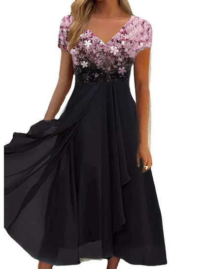 Jovana | Cade Florale Eleganz Midi Spitzenkleid