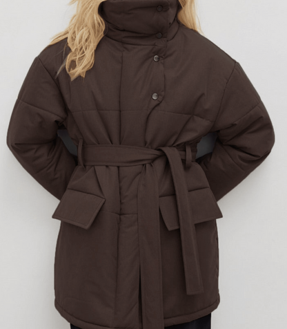 Vintage puffer-bürojacke mit gürtel - zuzanna