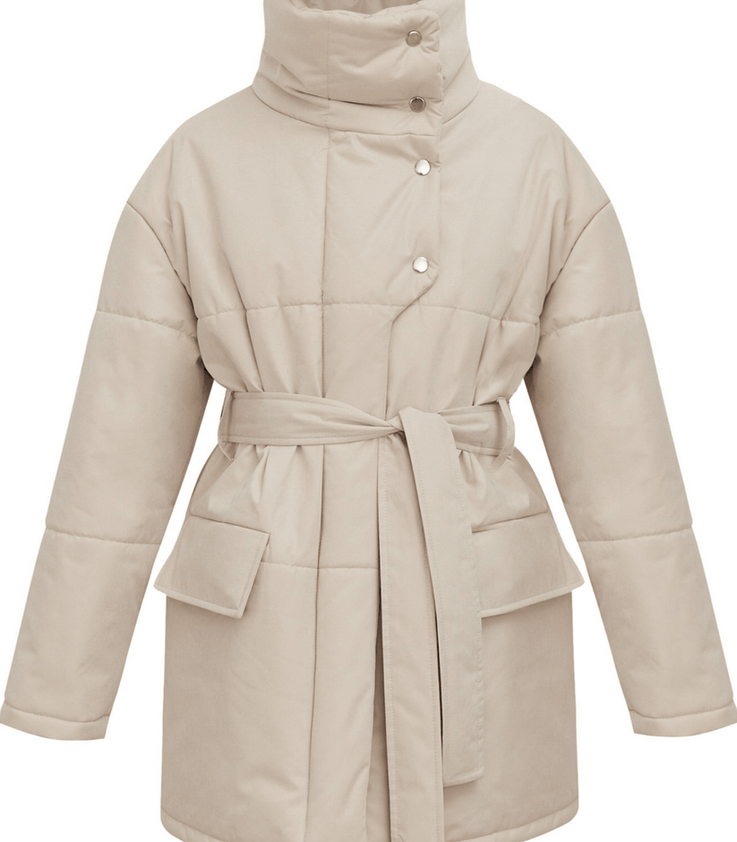 Vintage puffer-bürojacke mit gürtel - zuzanna