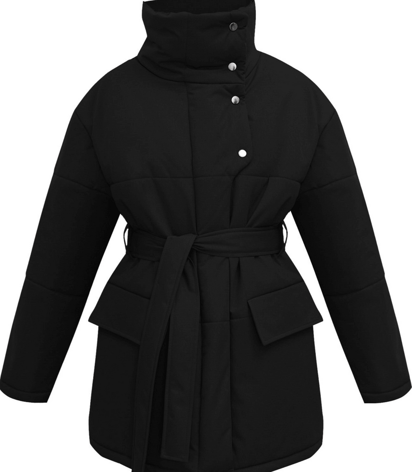 Vintage puffer-bürojacke mit gürtel - zuzanna