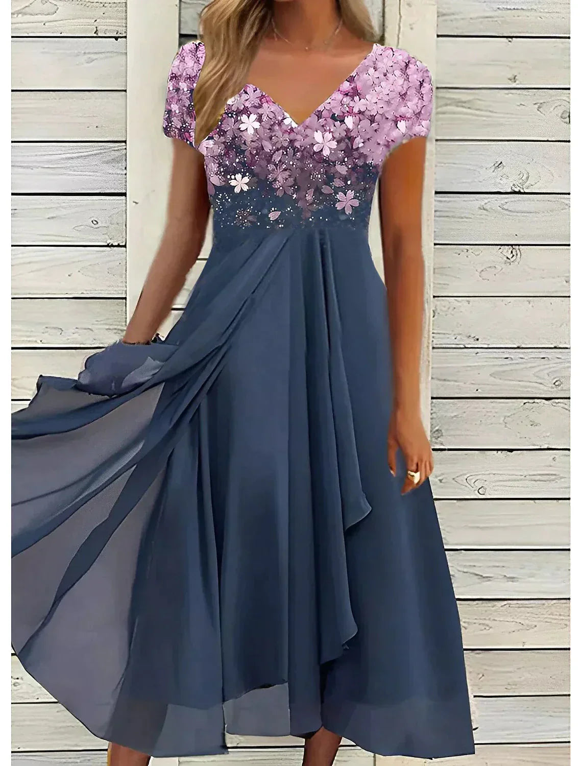 Jovana | Cade Florale Eleganz Midi Spitzenkleid